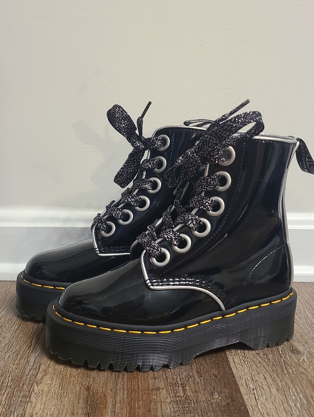 Dr Martens Molly Patent Platform Boots